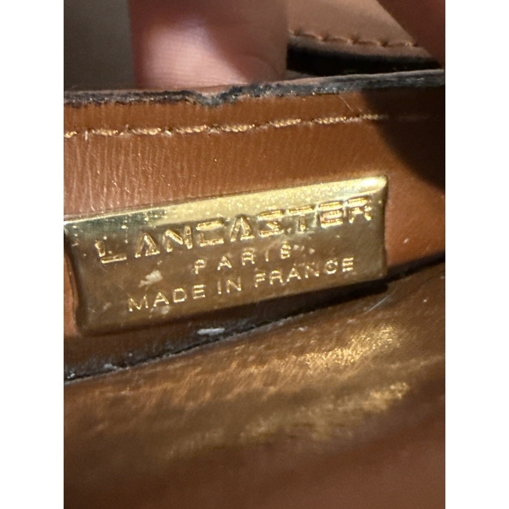 Lancaster Paris Vtg Smooth leather crossbody + Hand bag Purse Marron/Brown - Picture 15 of 16
